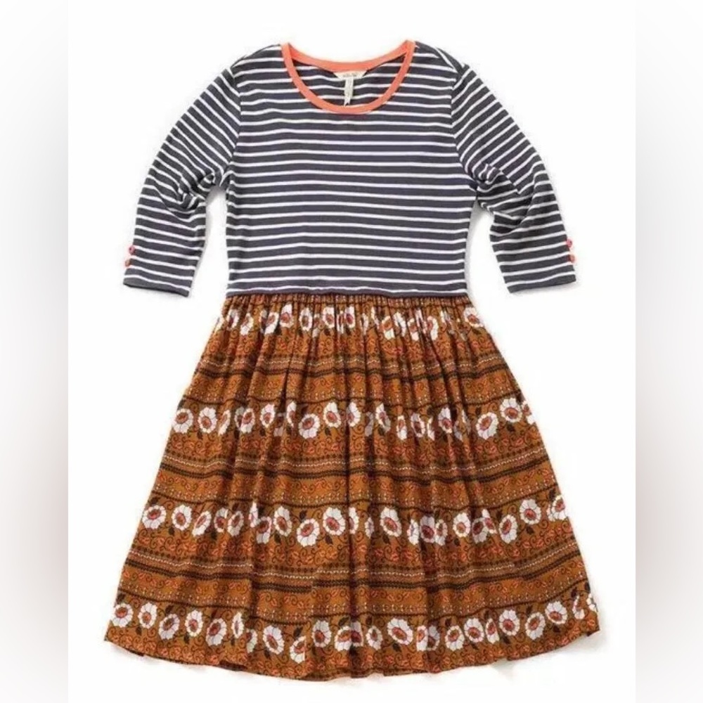 Matilda‎ Jane Striped Floral Winsome Dress Mixed Media Country Western Small